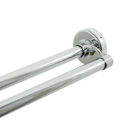 Zenna Home 36602SS 44" To 72" Chrome Double Shower Rod