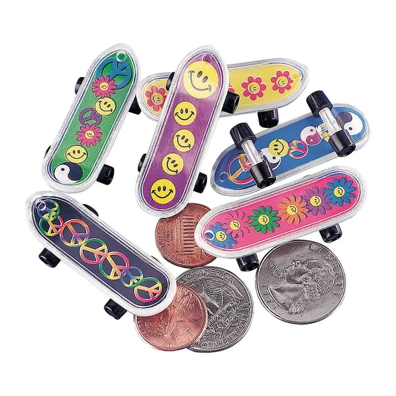 Plastic '60s Mini Skateboards, Toys, Party Supplies, 36 Pieces
