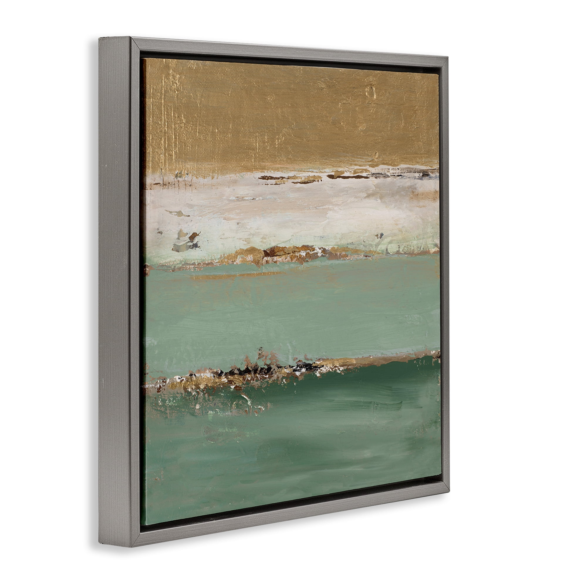 Stupell Industries Glam Streaked Gradient Abstract Painting Gray Floater Framed Canvas Art Print Wall Art, 25 x 25