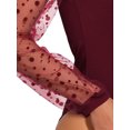 thumbnail image 5 of DARING DIVA Body de Manga Larga para Ropa de Club de Mujeres, Mono con Mangas de Malla, Body M Burdeos, 5 of 5