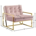 thumbnail image 5 of Maklaine Velvet/Stainless Steel/Solid Wood Pink Accent Chair in Pink, 5 of 5