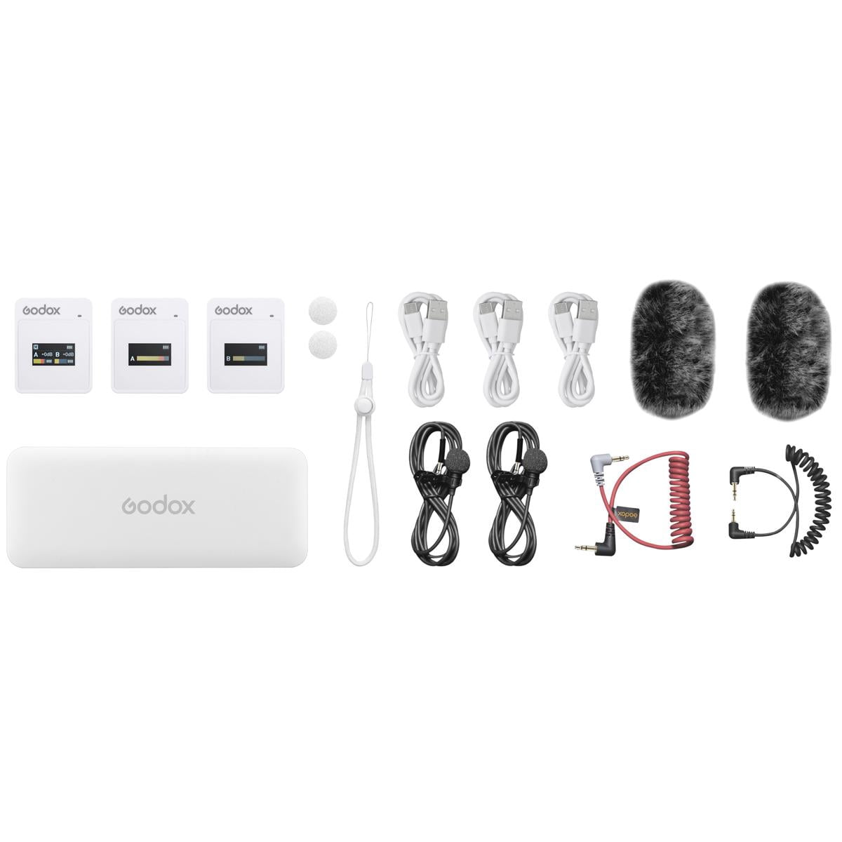 Godox MoveLink II M2 2.4GHz Wireless Microphone System, White
