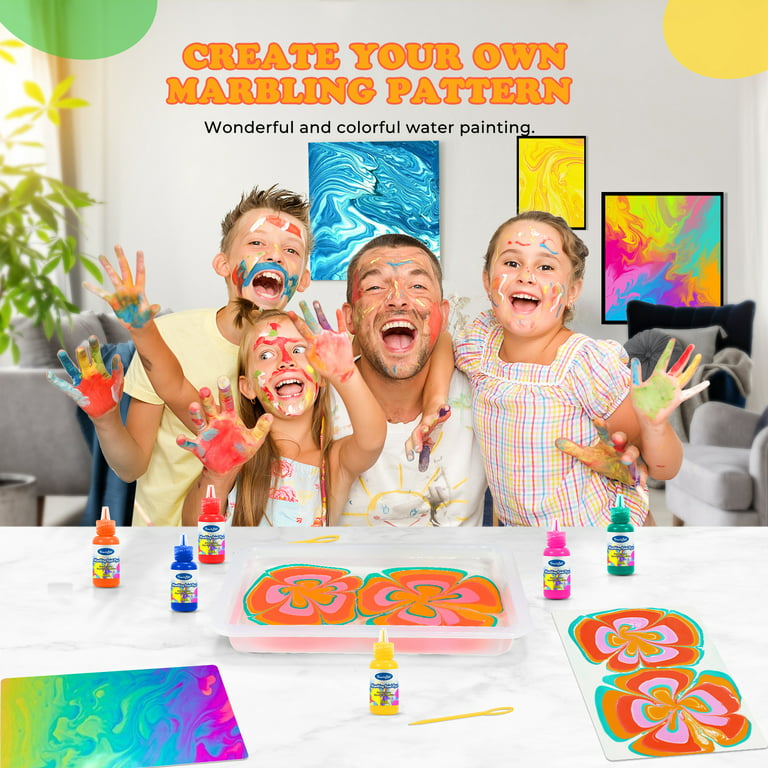 Arts & Crafts For Kids Ages 8-12 6-8,Water Marbling Paint Kit, Art Supplies  for Kids,Toys For Girls Boys 4 5 6 7 8 9 10 11 12 Year Old