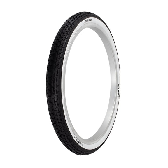 Original OG Lowrider 20" X 1.75" Bicycle Black/White Sidewall (LOWRIDER Print) Tire Brick Tread Style G-5009