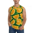 thumbnail image 3 of Uemuo Orange Pattern Men's Sleeveless T-Shirt,Muscle Athletic Tank Top, Moisture-wicking Quick-dry Breathable Classic Tee Top for Gym Run Outdoor Sports-Medium, 3 of 8