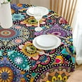thumbnail image 5 of Nappe Ronde Boho 60 Pouces, Nappe Bohème, Nappe Colorée en Polyester Imperméable, Anti-Taches et Infroissable, Nappe Circulaire pour Intérieur et Extérieur, Housse de Table pour Maison, Cuisine, Salle à Manger, Fête, Déco de Patio, 5 of 5