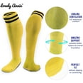 thumbnail image 2 of Lovely Annie Unisex Children 2 Pairs Knee High Sports Socks for Baseball/Soccer/Lacrosse 003 XS(Yellow), 2 of 5