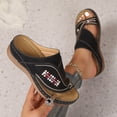 thumbnail image 5 of Pandaie Women's Orthopedic Wedge Sandals 2026 Embroidery Platform Slip on Slides Arch Support Summer Beach Walking Flip Flops Black Size 6, 5 of 9