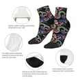 thumbnail image 5 of Rateoe Snake And Flower Pattern Quarter Crew Socks,Toe Seamed Ankle Socks,Cotton Cushioned Breathable Athletic Crew Sports Socks, 5 of 7