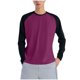thumbnail image 2 of Blusas y camisas de manga larga con cuello redondo para hombre, color liso, para correr al aire libre, manga larga, cuello redondo, sudadera con capucha para ejercicio, top de poliéster para hombre., 2 of 5