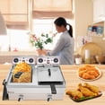 thumbnail image 2 of EH102V 16.9QT / 16L Total Capacity 24.9QT/23.6L Stainless Steel Faucet Double Tank Deep Fryer 3400W MAX, 2 of 15