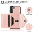 thumbnail image 3 of Dteck Crossbody Wallet Case for Samsung Galaxy S23,Shockproof Leather Card Slots Pocket Case Hybrid Rubber Kickstand Cover with Shoulder Strap,Rosegold, 3 of 6