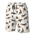thumbnail image 5 of Kdxio German Shepherd Dog Pattern Mens Casual Shorts - Drawstring Summer Beach Sports Shorts for Men, 5 of 9