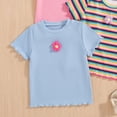 thumbnail image 5 of Splozh Cute Tops for Girls 2T-8T Toddler Girls Shirts 3 Pack Short Sleeve Shirt for Girls Tees Kids Tshirts Clothes Summer Tops,Blue,3-4 Years, 5 of 5
