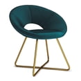 thumbnail image 1 of Fauteuil d'Appoint Barrett Mid-Century Modern en Tissu de Velours Turquoise, 1 of 7
