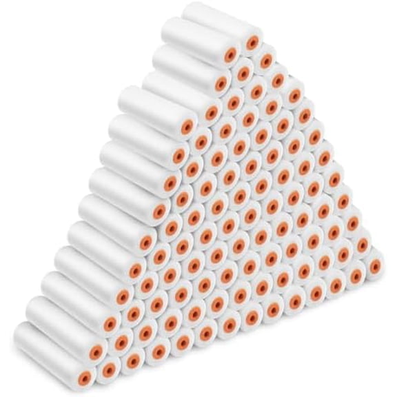 100 Pcs 4 Inch Foam Paint Roller High Density Foam Roller Mini Paint Roller Refills Paint Edger Tool for Walls Brings Smooth Finishes Flat Surfaces$$Tools & Hardware Other