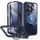 thumbnail image 1 of Funda ESR para iPhone 15 Pro con soporte, MagSafe, transparente, azul oscuro, 1 of 9