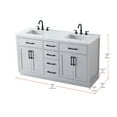 thumbnail image 2 of Elegant Kitchen and Bath Alden 60 Inch Double Bathroom Vanity In Grey, 2 of 13