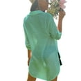 thumbnail image 3 of Minnieouse Camisa de vestir de playa Suelta Moda Color sólido Cubrir Cuello alto Transpirable Blusa de manga larga Accesorios Ropa diaria Ropa, zapatos y accesorios Miscelánea Azul cielo/M Minnieouse AP011500-08, 3 of 6