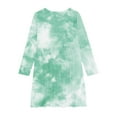 thumbnail image 4 of CHEEREAM Girls Tie Dye Dress Clothes Kids Cotton Long Sleeve School Twirly Skater Dress Size 5-14 Years, 4 of 4