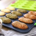 thumbnail image 2 of Advancent 12 rejillas molde Madeleine silicona antiadherente bandeja para hornear pasteles microondas bandeja para hornear con orejas portátiles Herramientas y accesorios para hornear gris oscuro Advancent HA8482-01B, 2 of 6