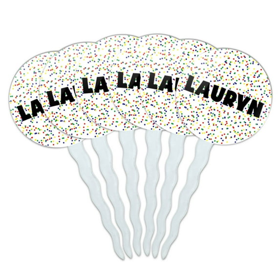 Lauryn Cupcake Picks Toppers - Set of 6 - Mutlicolored Speckles