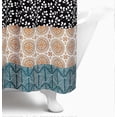thumbnail image 5 of Boho Stripe Colorful Bold Design Shower Curtain, 72" x 72", Turquoise & Orange (2 Piece), 5 of 5