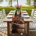 thumbnail image 4 of Coffee Beans Table Runner, Dark Brown Falling Cafe Bean Sacks Modern Washable Cotton Linen Table Runners 70 Inches Long, Dresser Scarf Runner for Dining/Kitchen/Coffee/TV Stands/Cabinets 13''x70'', 4 of 9