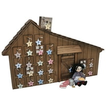 The Queen's Treasures Officially Licensed Little House on the Prairie Advent Calendar and 18 In Doll Christmas Accessories, Includes 24 Ornaments. Shaped like the Ingalls Home.