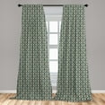 thumbnail image 4 of Ambesonne Retro Curtains, Geometric Tiles Pattern Art, Pair of 28"x84", Pale Reseda Green and Beige, 4 of 4