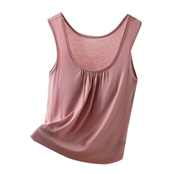 Wyobmus Women Comfy Tank Tops Loose Fit Scoop Neck Ruched Summer T Shirt Casual Sleeveless Banded Bottom Basic Tees Tops L-2X A-Pink