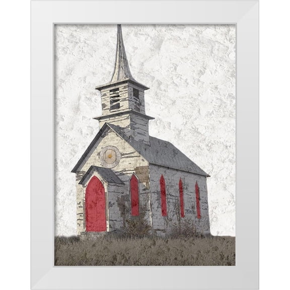 Phillip, Jamie 25x32 White Modern Wood Framed Museum Art Print Titled - Old Church