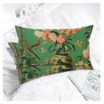 thumbnail image 3 of Throw Pillow Case Ming Vase Green Chinoiserie Lumbar Pillow Cases Set of 2 Japanese Decorative Pillow Home Cotton Linen 12x24in Artistic Cushion Cases for Sofa Bed Car Couch Chair, 3 of 9