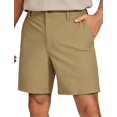 thumbnail image 1 of Shorts de golf para hombre CRZ YOGA 7" elásticos, ligeros, marrones, 1 of 3