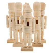 Moluckfu Nutcracker Figure Wooden Christmas Decoration Diy Activities 6Pcs 4.9X1.4X1.4In