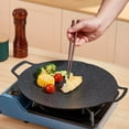 thumbnail image 6 of Korean BBQ Grill Pan Smokeless Round Griddle Pan Barbecue Plate Indoor Outdoor Grilling Frying Pan with Heat-resistant holder, 6 of 10