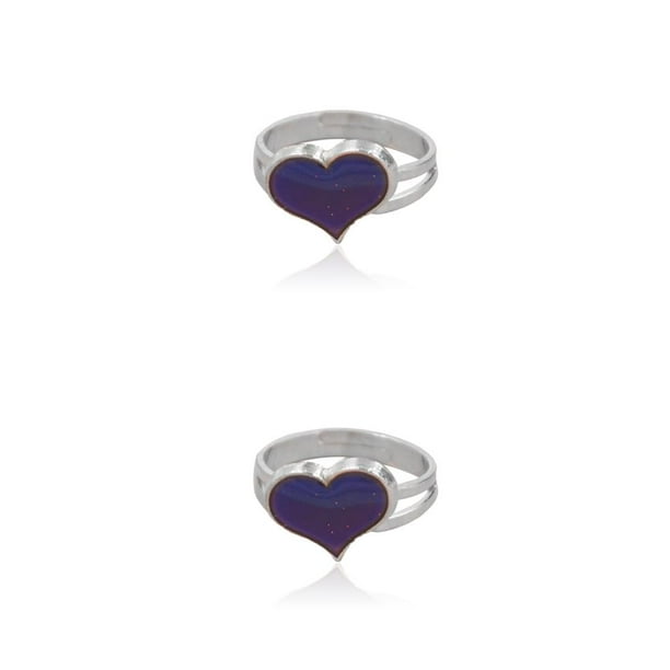 Anillo de humor Minnieouse Cambio de color Temperatura ajustable Emoción Sensación 2piezas