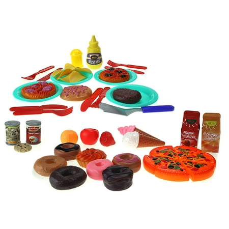 Food & Sweets Tea Time Toy Food & Dish Playset w/ Plates, Utensils, & Food