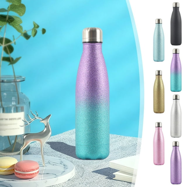 Botella de agua de acero inoxidable 304 con doble pared y aislamiento al vacío, gran capacidad, ideal para bebidas frías y calientes. 1 unidad, 27 x 7 cm, col Rkxzt