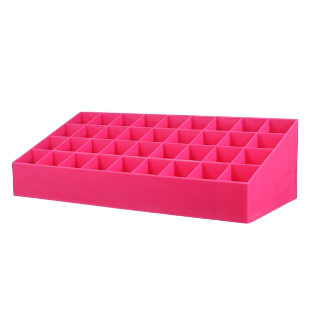 Caja de almacenamiento de 36 ranuras para lápiz labial, organizador creativo para brochas de maquillaje, escritorio, para el hogar y la tienda (clarete)
