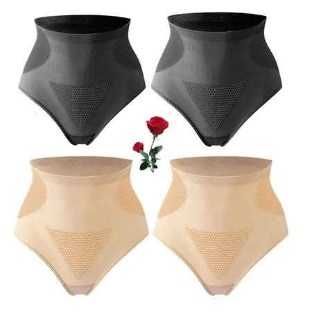 

4PCS Graphene Honeycomb Vaginal Tightening and Body Shaping Briefs Graphene Honeycomb Body Shaping Briefs for Women Black+Skin Color