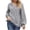 Gray, variant on Oversized Sweatshirt Womens Long Sleeve Henley Pullover Tops Fall Casual Button up Loose Fit Side Split Outfits