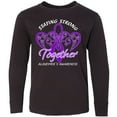 thumbnail image 3 of Inktastic Staying Strong Together Alzheimer's Awareness Purple Ribbon Long Sleeve Youth T-Shirt, 3 of 5