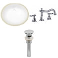 thumbnail image 1 of 19.5-in. W CUPC Oval Bathroom Undermount Sink Set In White - Chrome Hardware - Overflow Drain Incl. AI-13238, 1 of 8
