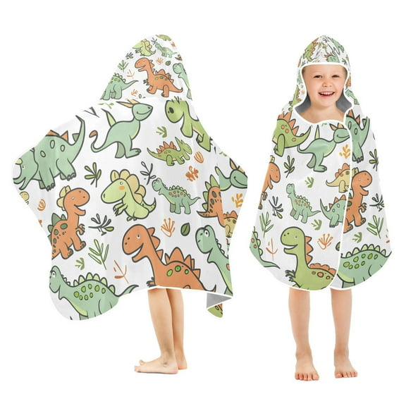 Cartoon Dinosaurs Leaves Kid Bath Towels Bath Beach Towel Super Soft and Absorbent for Kid Girl Boy Babie Toddler Infant