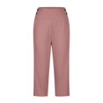 thumbnail image 4 of MKLEKYY Leggings Capris elásticos de cintura alta para mujer, para yoga, entrenamiento informal, pantalones capri, leggings rectos cortos, 4 of 5