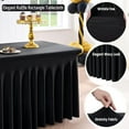 thumbnail image 4 of NAMZI 8ft Spandex Table Cloth for Standard Folding Tables-3Pack Black Table Cloth Table Protector for Party, Wedding, Cocktail, Banquet, Festival, 4 of 5