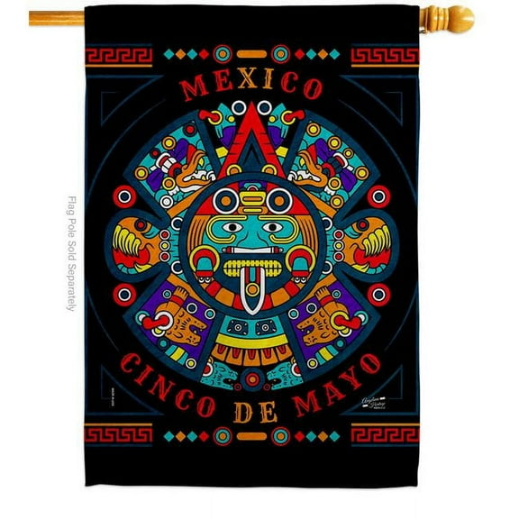 Angeleno Heritage H137463-BO Feliz Cinco De Mayo Summertime 28 x 40 in. Double-Sided Decorative Vertical House Flags for Decoration Banner Garden Yard Gift