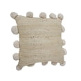 thumbnail image 3 of Ox Bay Quade 20" x 20" Natural Solid Jute Pom Pom Bordered Adult Decorative Throw Pillow, 3 of 11