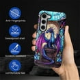 thumbnail image 4 of FKBRCL4U Compatible with Samsung Galaxy S24 FE Case Blue Purple Diamond Dragon Stained Glass Pattern for Girl Full Body Design Soft Silicone Drop Shock Scratch Protection, 4 of 7
